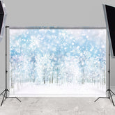 Lofaris White Snowy Forest Winter Scenery Photo Backdrops